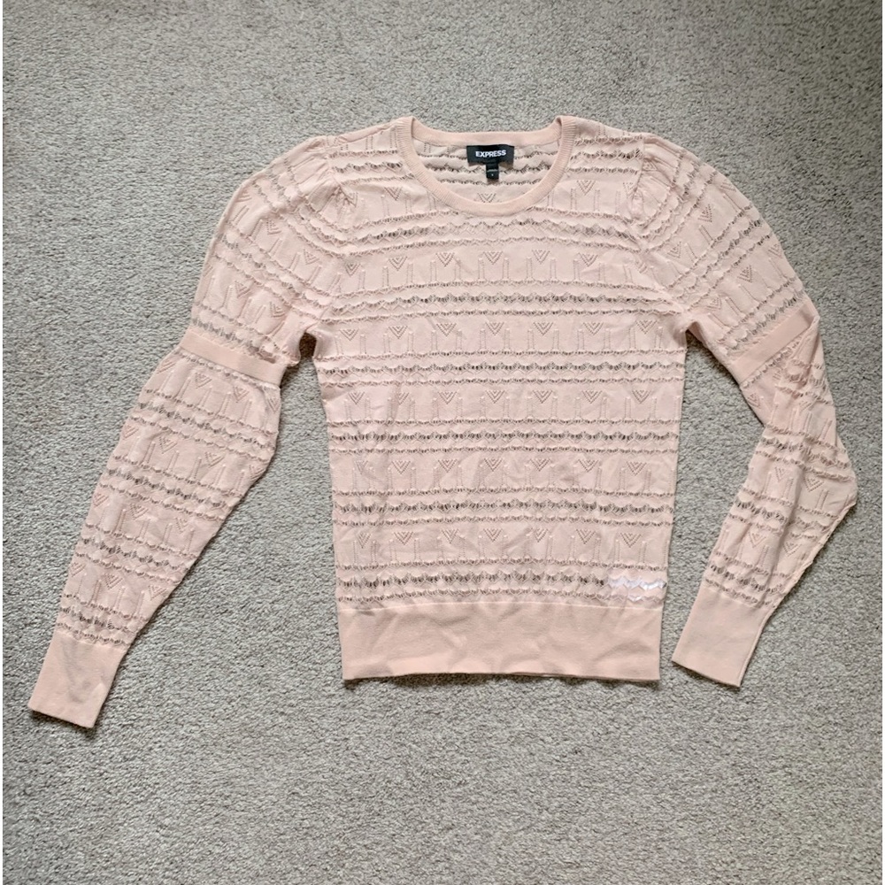 Express size S gorgeous lace sweater in a light pink. New never worn, no tags.